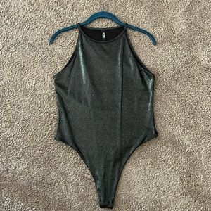 Gray body suit
